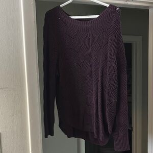 Sonoma Women's Dark Purple Crew Neck Sweater